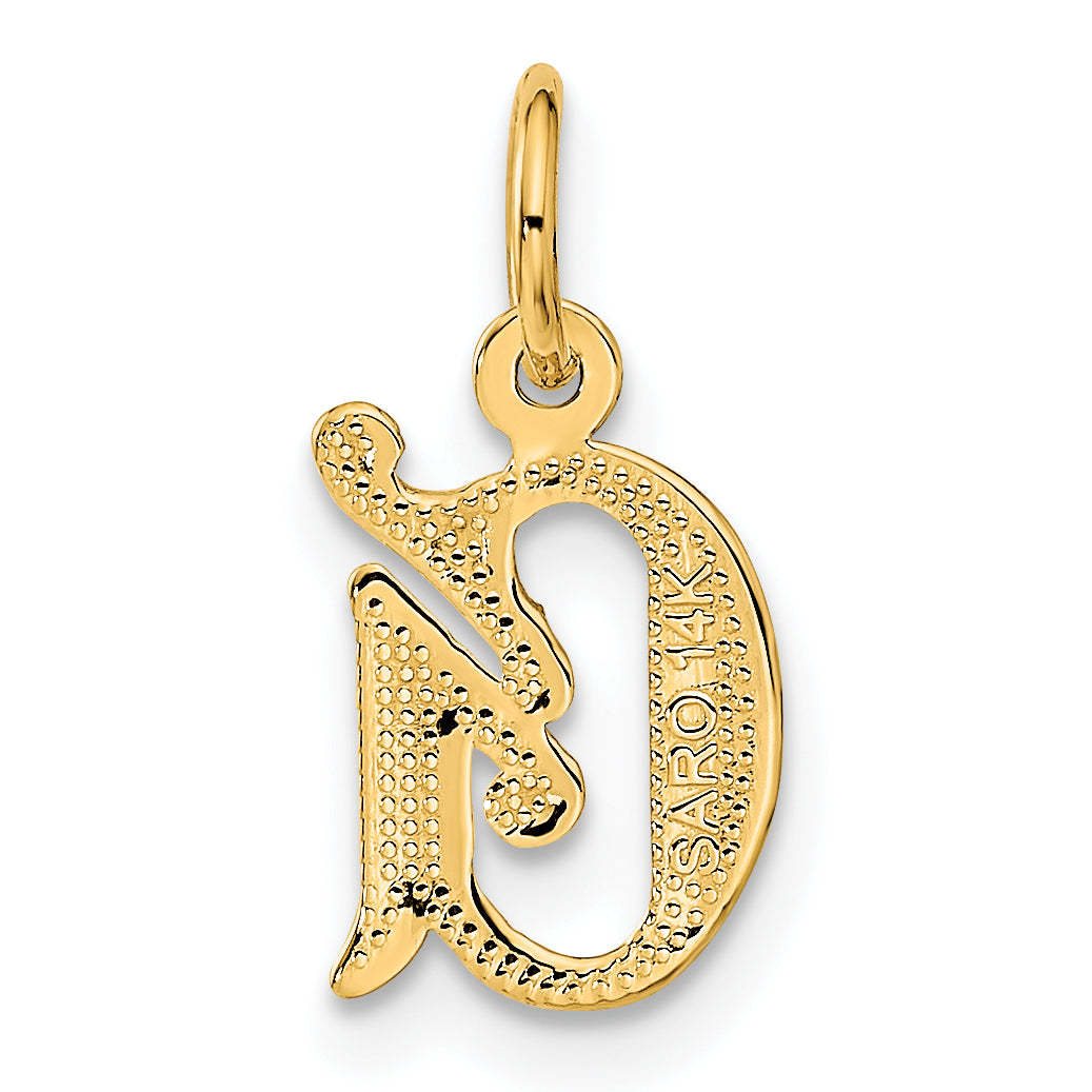 14K Yellow Gold Letter G Initial Charm