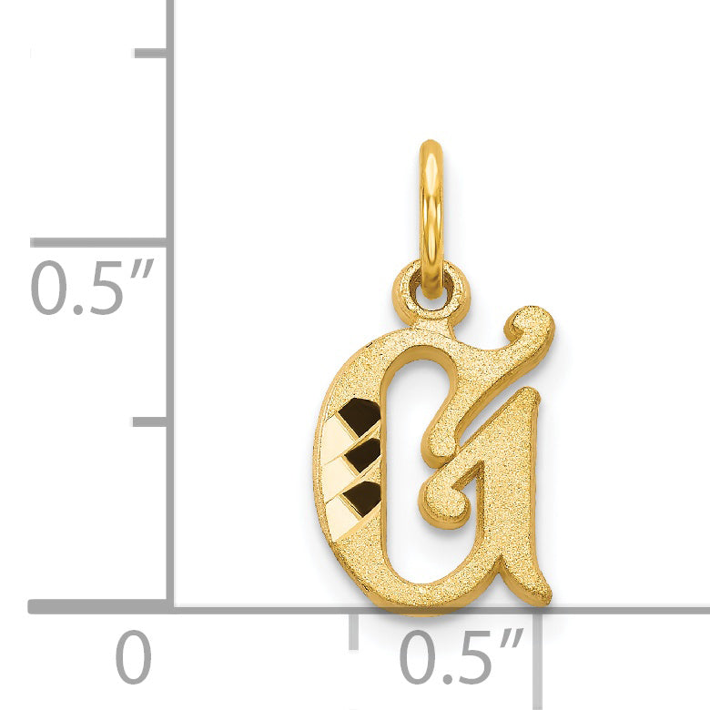 14K Yellow Gold Letter G Initial Charm