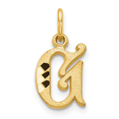 14K Yellow Gold Letter G Initial Charm