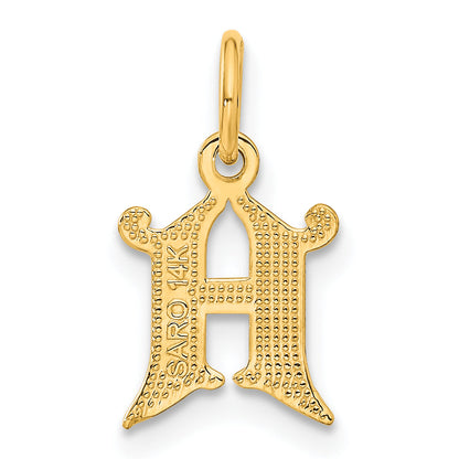 14K Yellow Gold Letter H Initial Charm