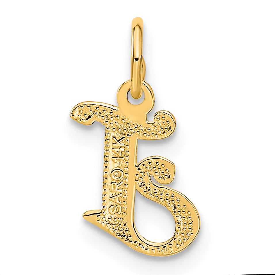 14K Yellow Gold Letter J Initial Charm