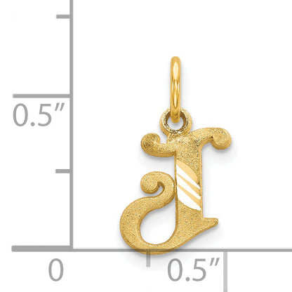 14K Yellow Gold Letter J Initial Charm