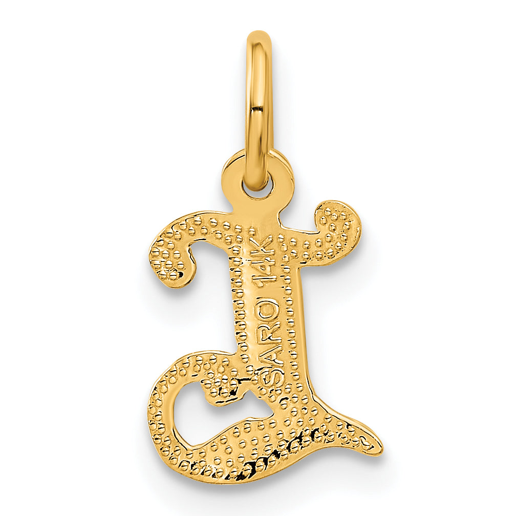 14K Yellow Gold Letter L Initial Charm