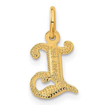 14K Yellow Gold Letter L Initial Charm