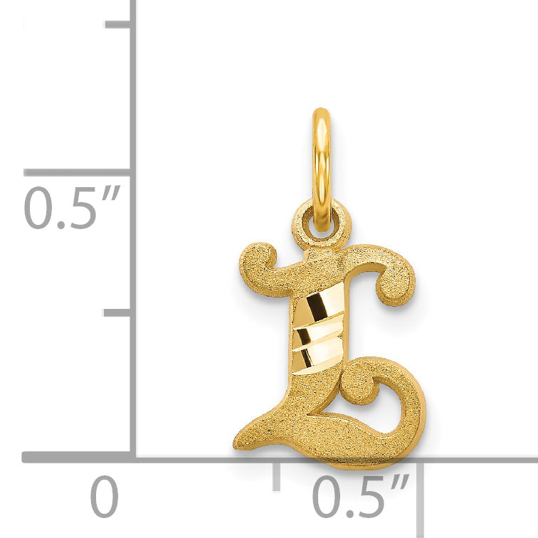 14K Yellow Gold Letter L Initial Charm