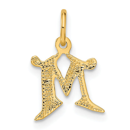 14K Yellow Gold Letter M Initial Charm