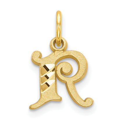14K Yellow Gold Letter R Initial Charm