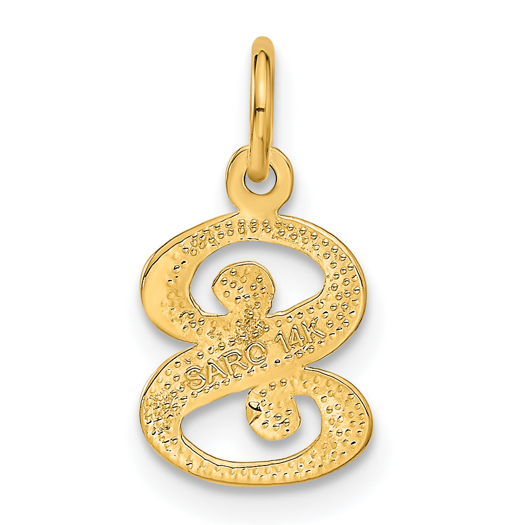 14K Yellow Gold Letter S Initial Charm