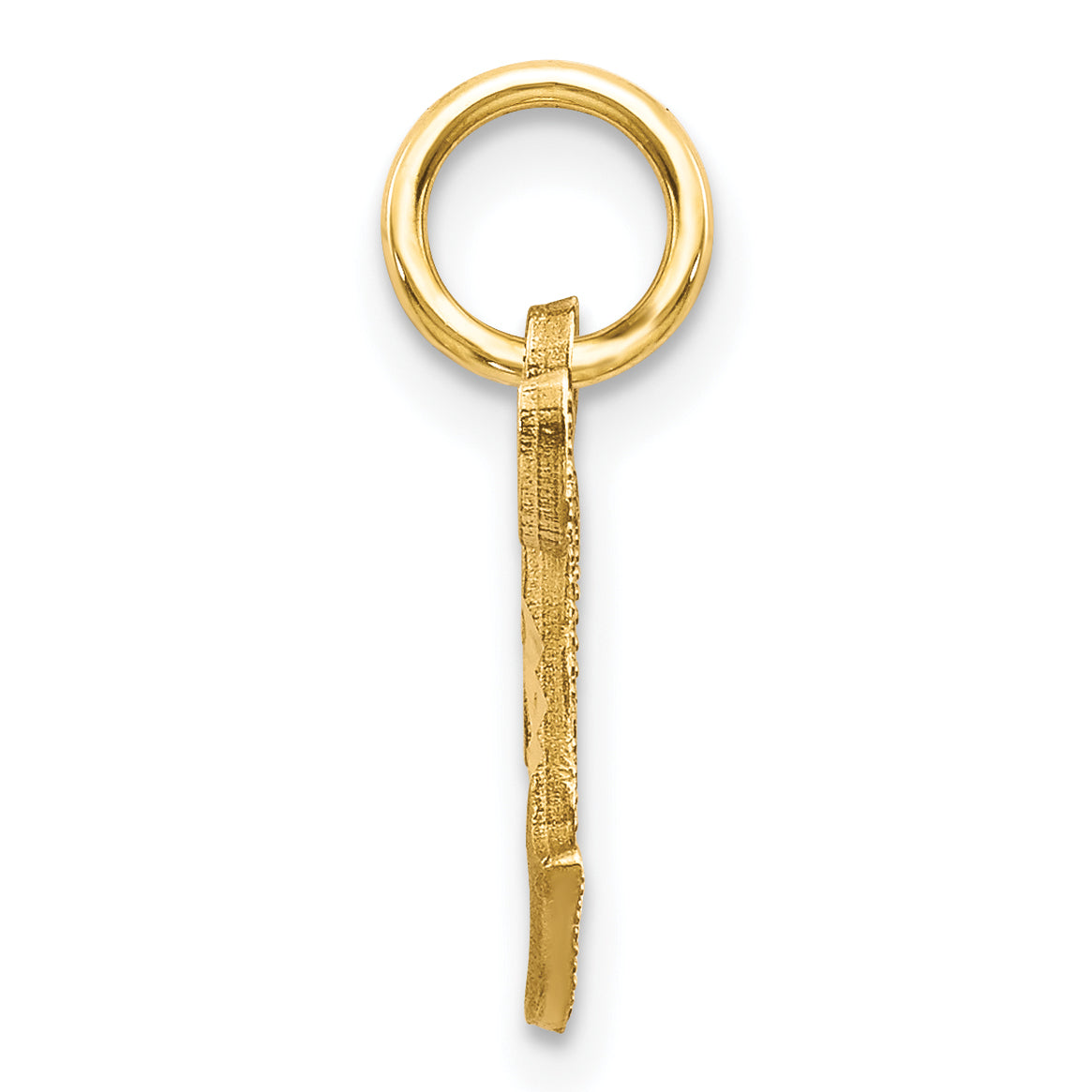 14K Yellow Gold Letter T Initial Charm