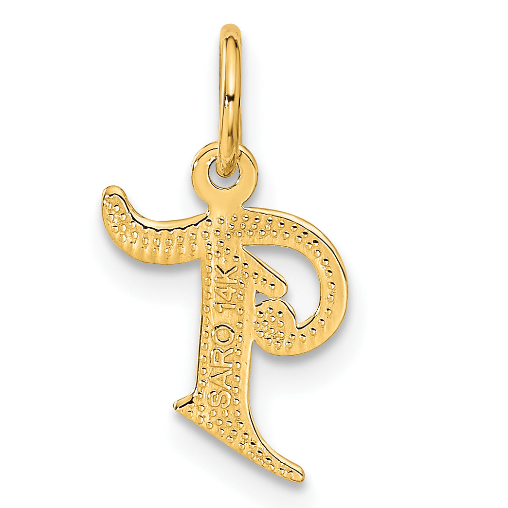 14K Yellow Gold Letter T Initial Charm