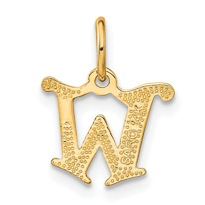 14K Yellow Gold Letter W Initial Charm