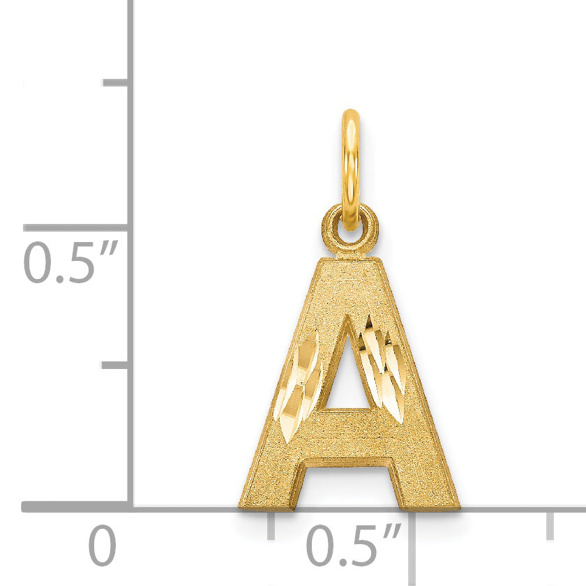 14K Yellow Gold Letter A Initial Charm