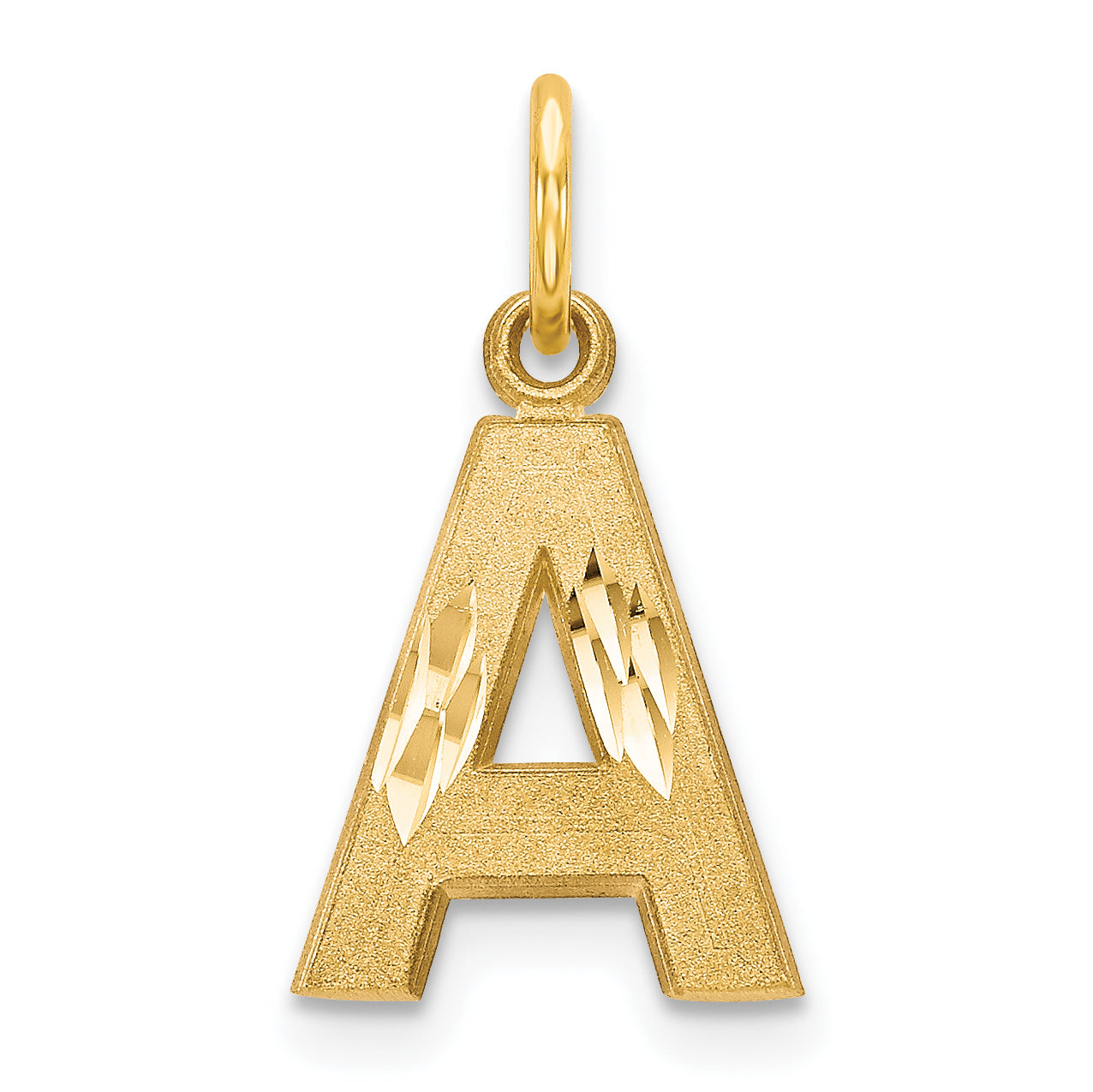 14K Yellow Gold Letter A Initial Charm