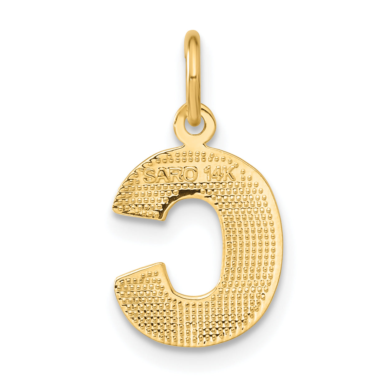 14K Yellow Gold Letter C Initial Charm