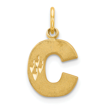 14K Yellow Gold Letter C Initial Charm