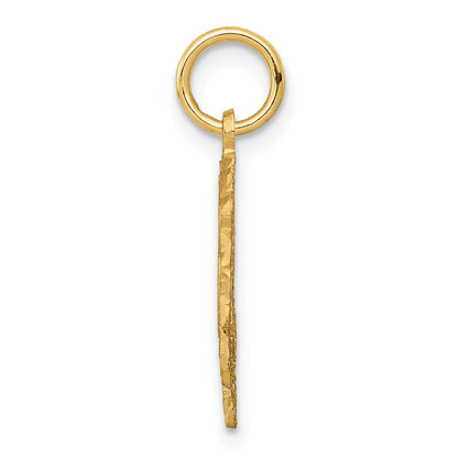 14K Yellow Gold Heart Letter B Charm