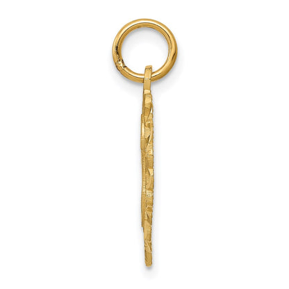 14K Yellow Gold Heart Letter G Charm