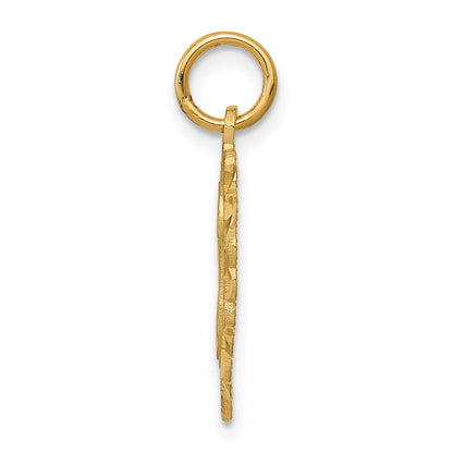 14K Yellow Gold Heart Letter H Charm