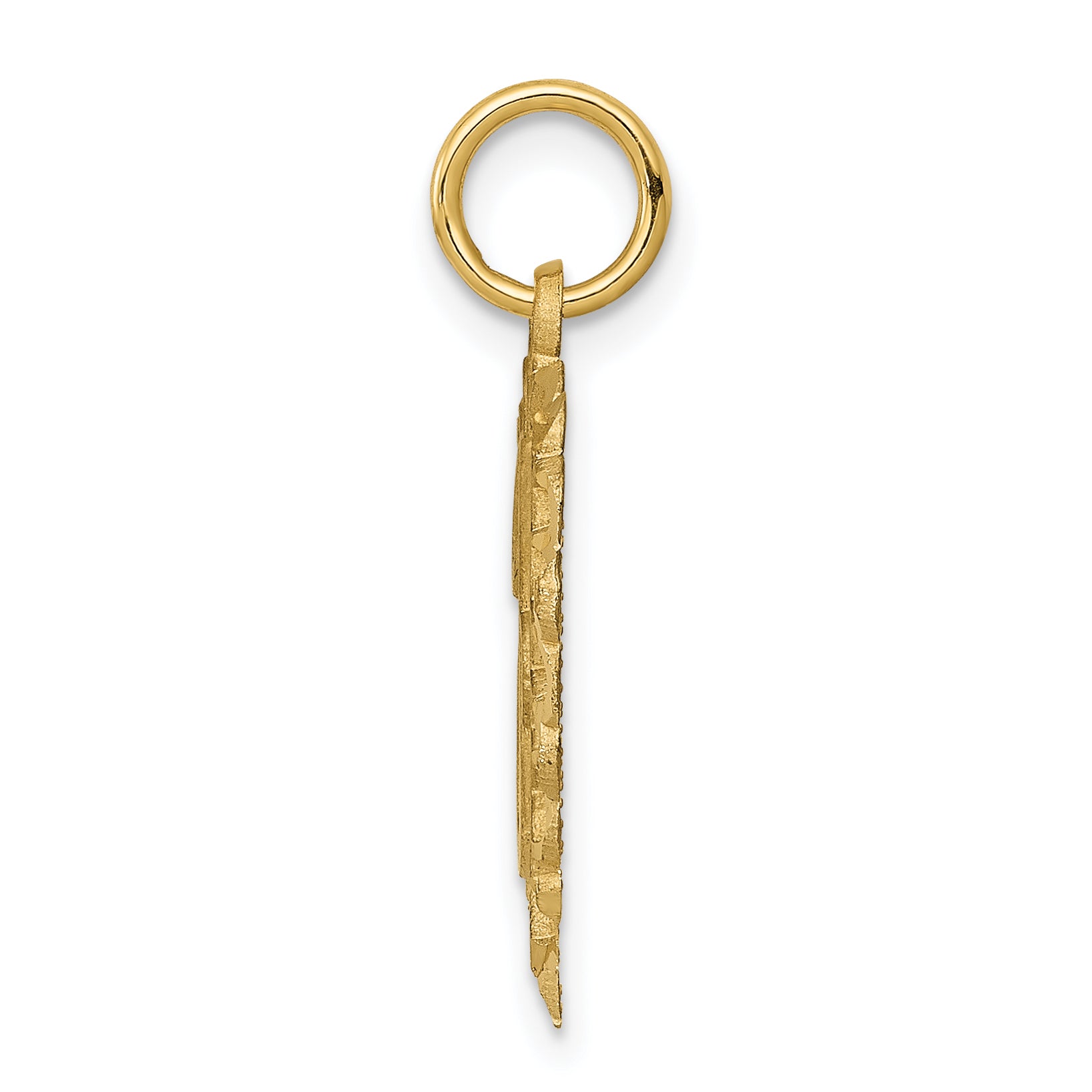 14K Yellow Gold Heart Letter J Charm