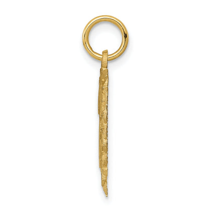 14K Yellow Gold Heart Letter J Charm