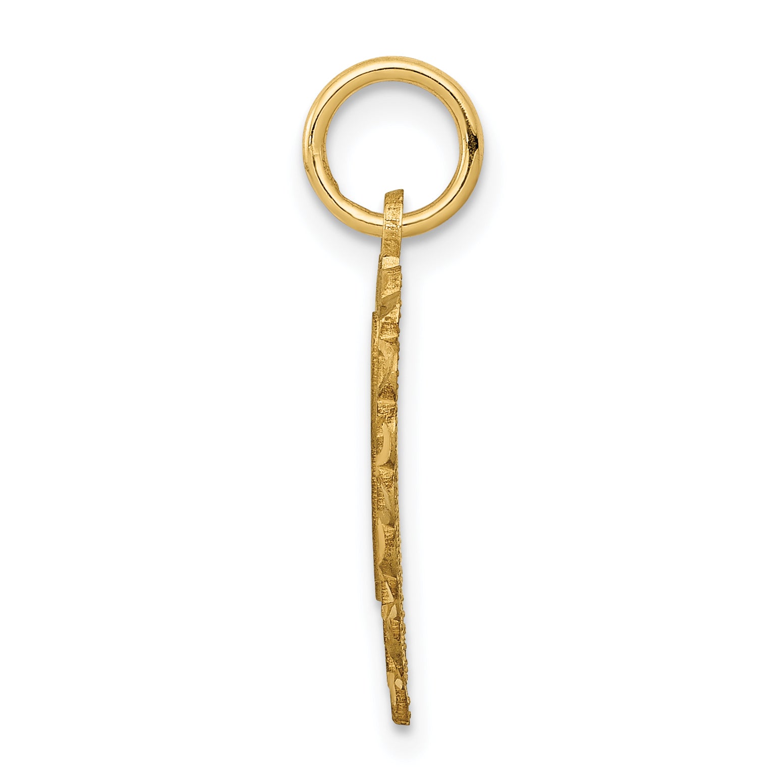 14K Yellow Gold Heart Letter L Charm