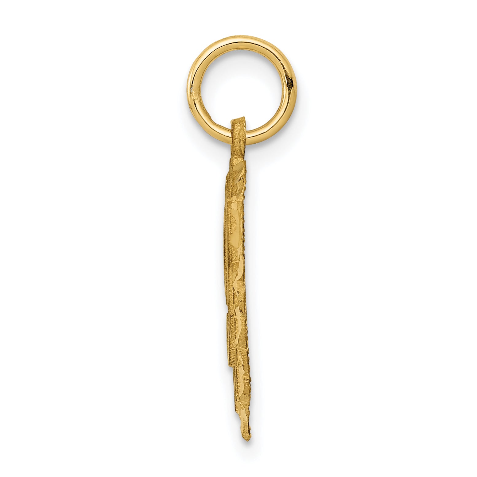 14K Yellow Gold Heart Letter R Charm