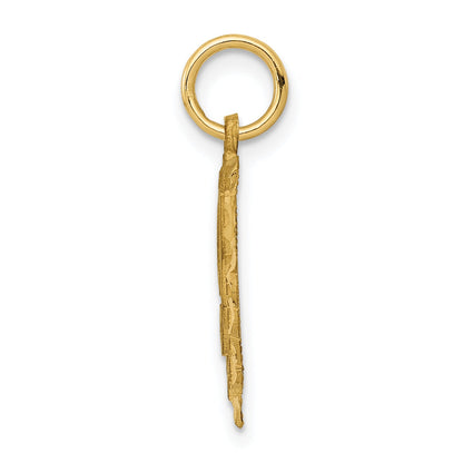 14K Yellow Gold Heart Letter R Charm