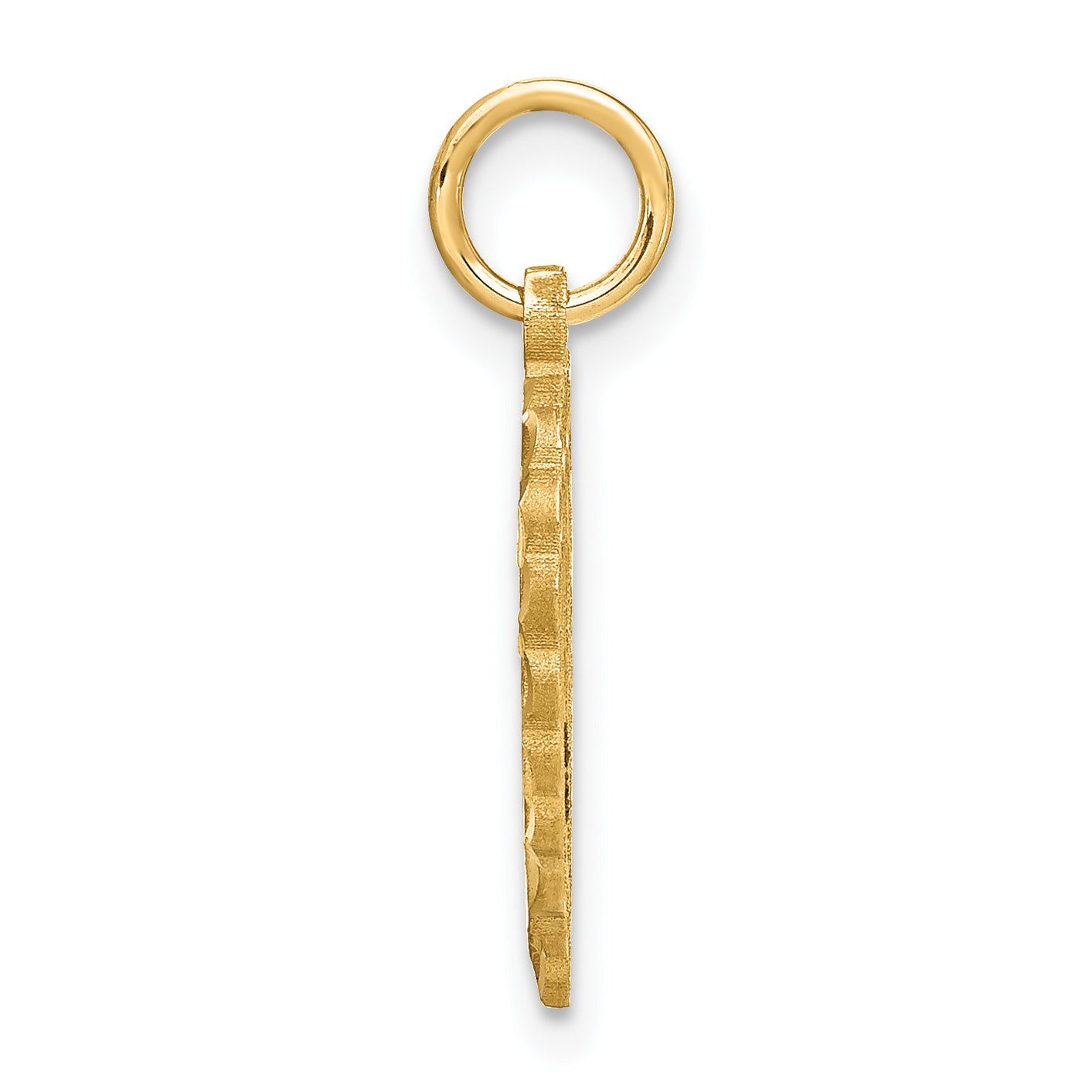 14K Yellow Gold Heart Letter W Charm