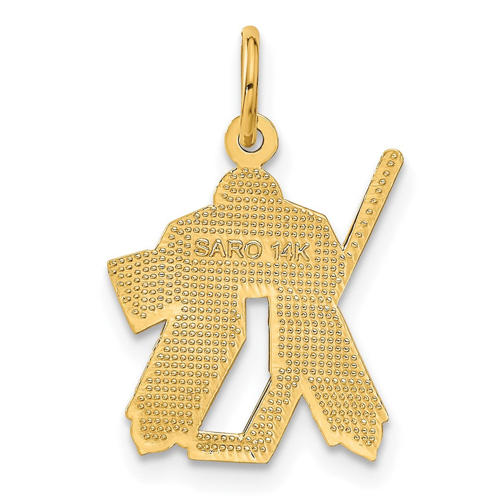 14K Yellow Gold Hockey Goalie Charm