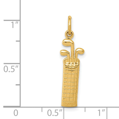 14K Yellow Gold Golf Bag Charm