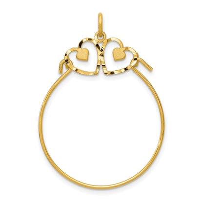 14K Yellow Gold Heart Charm Holder