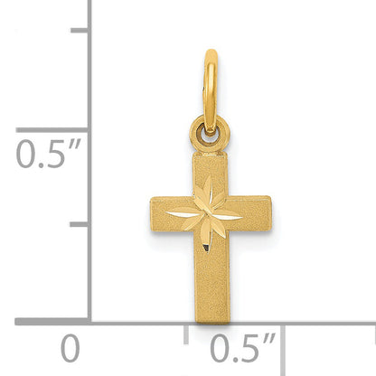 14K Yellow Gold Tiny Cross Charm