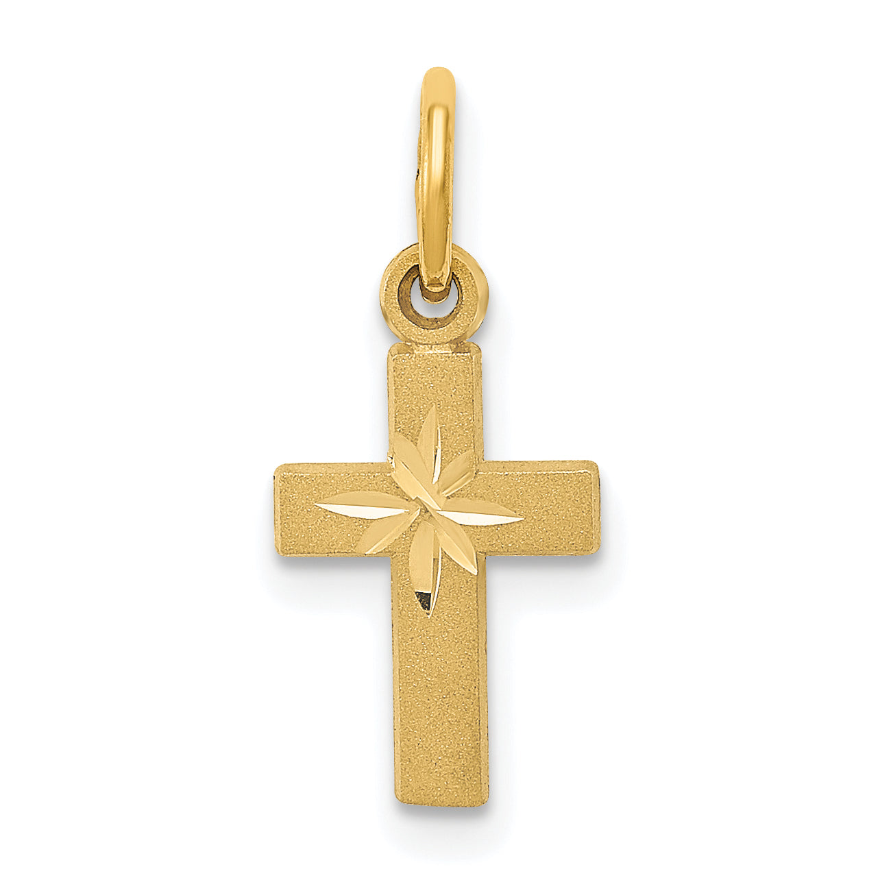 14K Yellow Gold Tiny Cross Charm