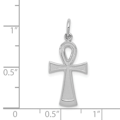 14K White Gold Ankh Cross Pendant