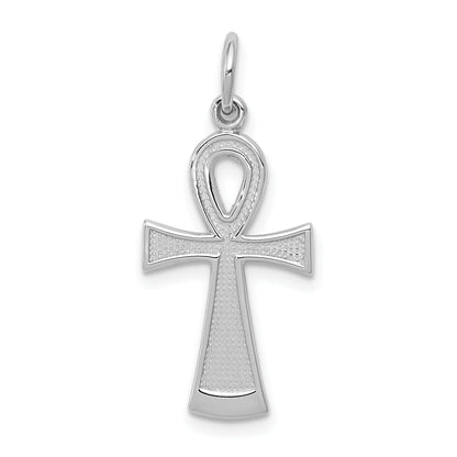 14K White Gold Ankh Cross Pendant