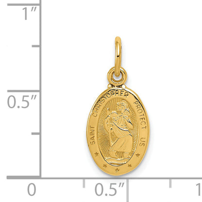 14K Yellow Gold Saint Christopher Medal Charm