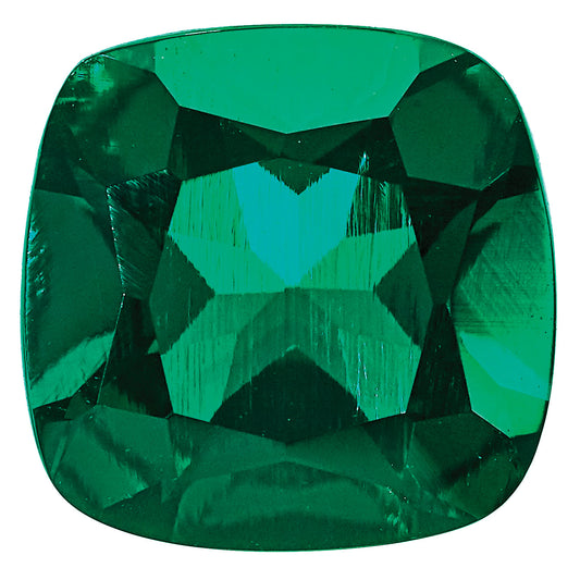 Gemstone Created Emerald 6mm Antique Cushion