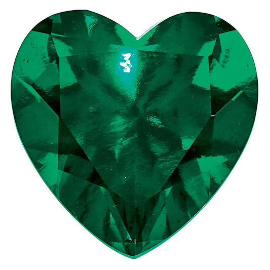 Gemstone Created Emerald 4mm Heart