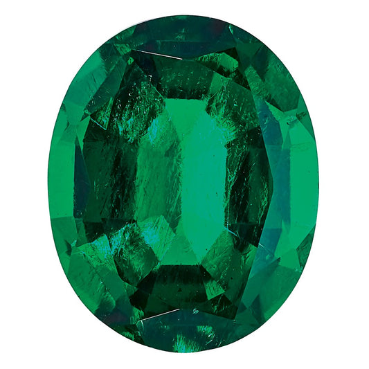 Gemstone Created Emerald 10X8mm Oval