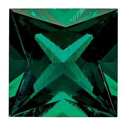 Gemstone Created Emerald 8mm Princess