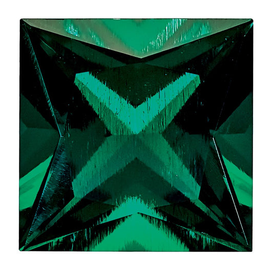 Gemstone Created Emerald 7mm Princess