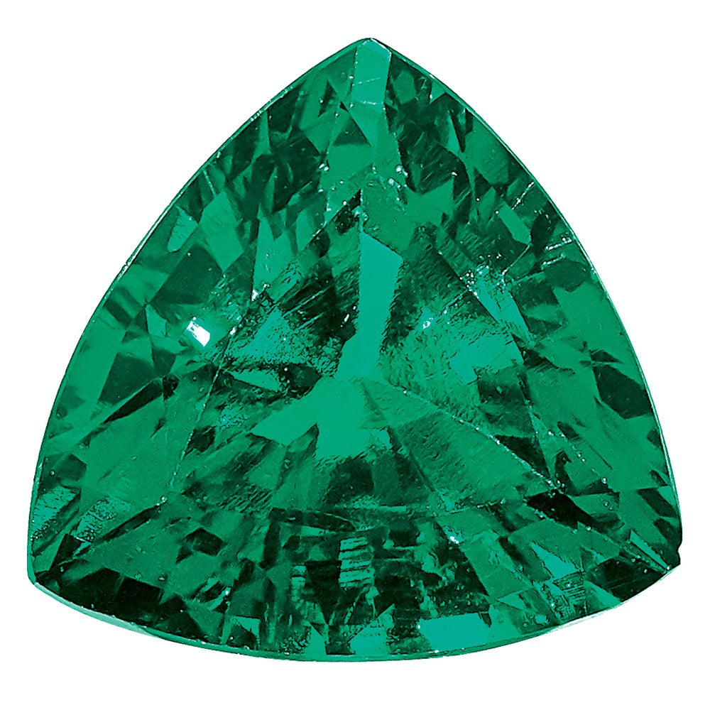 Gemstone Created Emerald 7mm Trillion