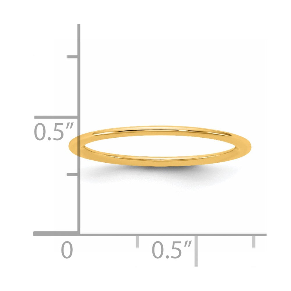 14K Yellow Gold 1mm Standard Comfort Fit Band