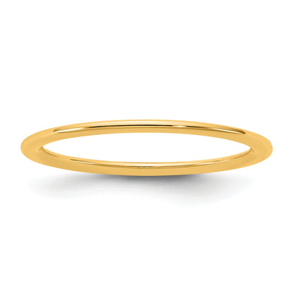 10K Yellow Gold 10Ky 1mm Standard Comfort Fit Band Size 8.5
