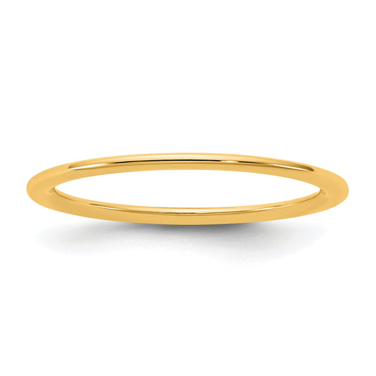 10K Yellow Gold 10Ky 1mm Standard Comfort Fit Band Size 10.5