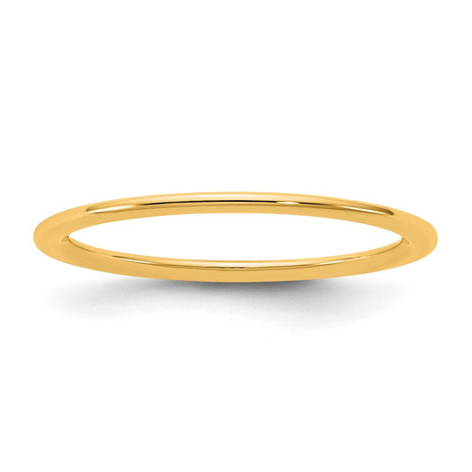 10K Yellow Gold 10Ky 1mm Standard Comfort Fit Band Size 4