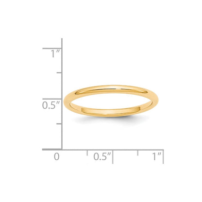 18k Yellow Gold 2mm Standard Weight Comfort Fit Wedding Band Ring