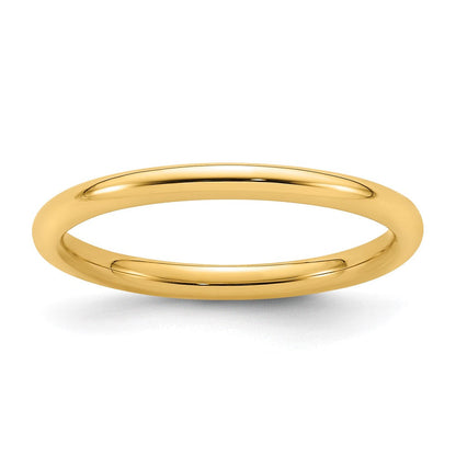 14k Yellow Gold 2mm Standard Weight Comfort Fit Wedding Band Ring