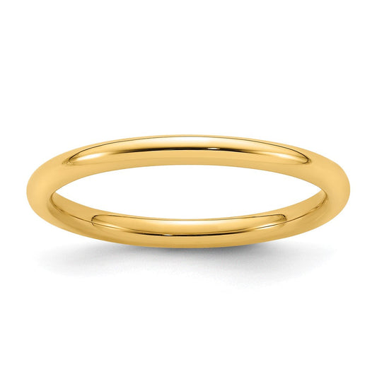 14k Yellow Gold 2mm Standard Weight Comfort Fit Wedding Band Ring