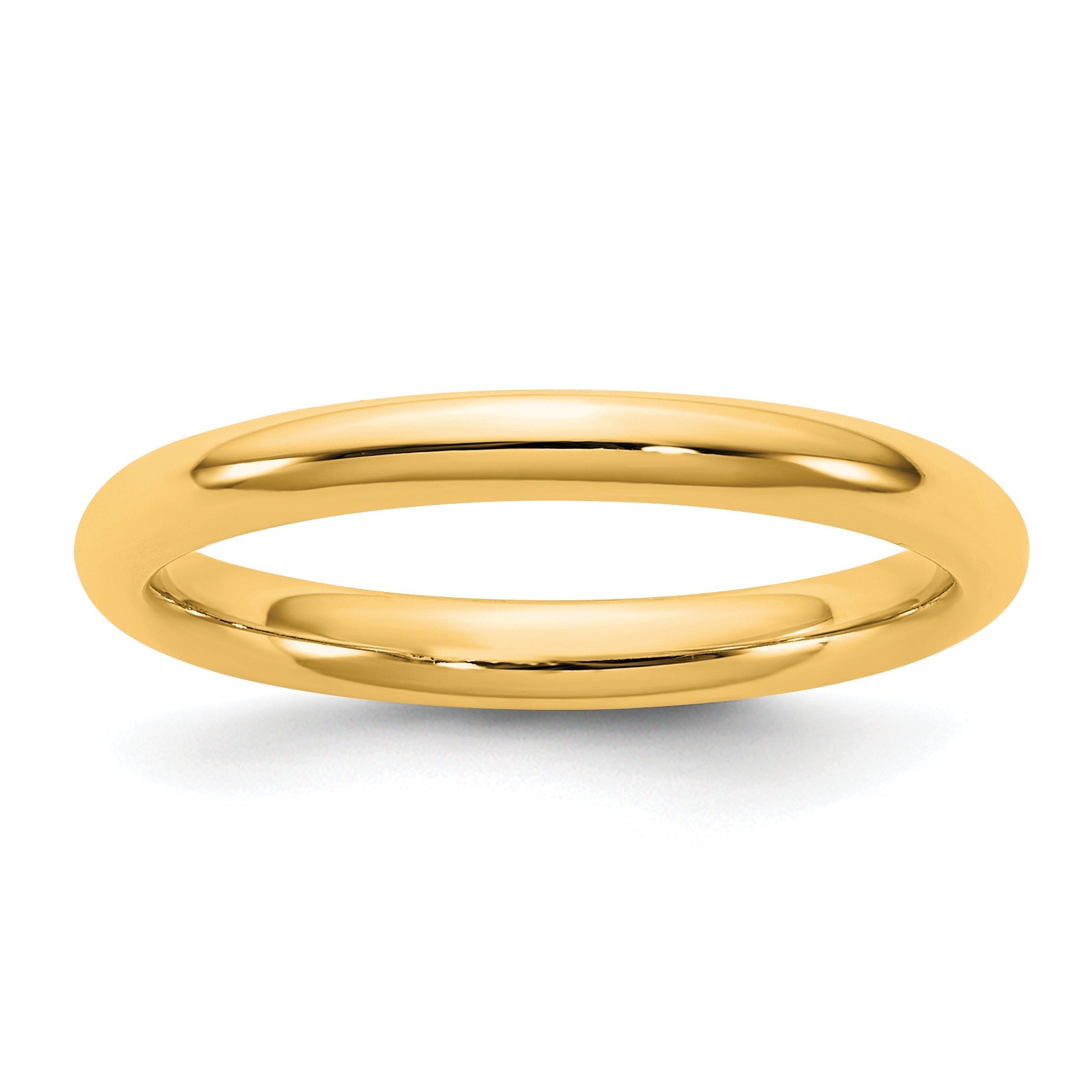 10K Yellow Gold 10Ky 2.5mm Standard Comfort Fit Band Size 6.5